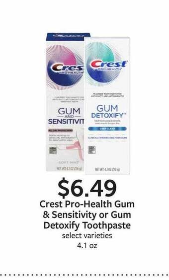 Fareway Crest Prohealth Gum & Sensitivity Or Gum Detoxify Toothpaste offer