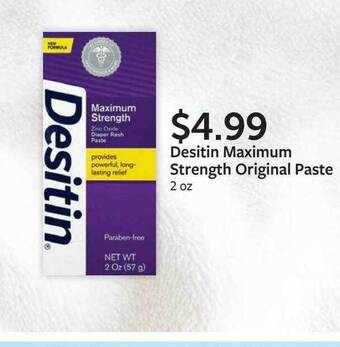 Fareway Desitin Maximum Strength Original Paste offer