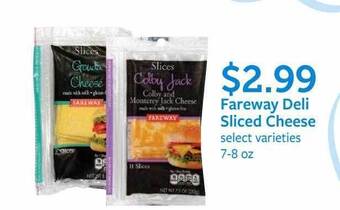 Fareway Fareway Deli Sliced Cheese offer