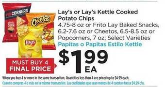Food 4 Less Lay's Or Lay's Kettle Cooked Potato Chips offer