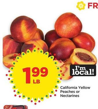 Food 4 Less California Yellow Peaches Or Nectarines offer