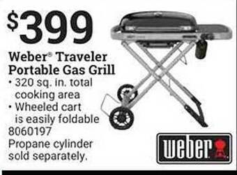Ace Hardware Weber Traveler Portable Gas Grill offer