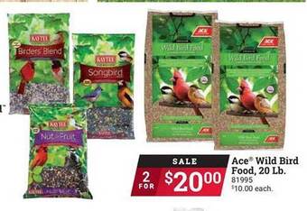 Ace Hardware Ace Wild Bird Food, 20 Lb offer