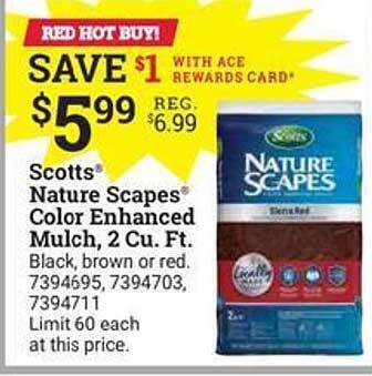Ace Hardware Scotts Nature Scapes Color Enhanced Mulch, 2 Cu. Ft. offer