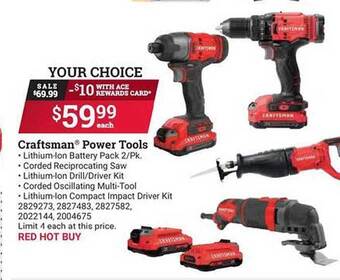 Ace Hardware Craftsman Power Tools offer