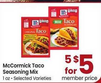 Safeway Mccormick Taco Seasoning Mix offer