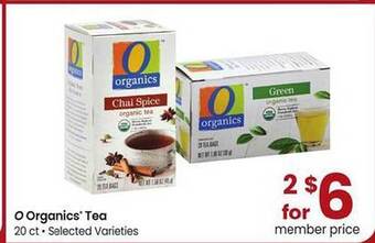 Safeway O Organics Tea offer
