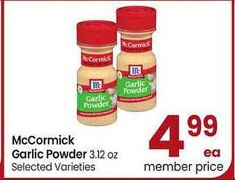 Safeway Mccormick Garlic Powder offer