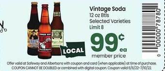 Safeway Vintage Soda offer