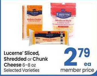 Safeway Lucerne Sliced, Shredded Or Chunk Cheese offer