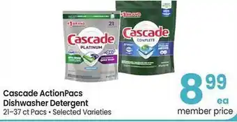 Safeway Cascade Actionpacs Dishwasher Detergent offer