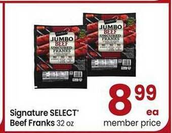 Safeway Signature Select Beef Franks offer