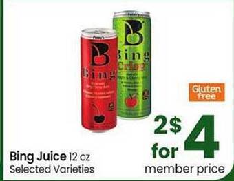 Safeway Bing Juice offer