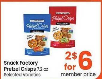 Safeway Snack Factory Pretzel Crisps offer