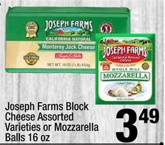 Super King Markets Joseph Farms Block Cheese Or Mozzarella Balls offer