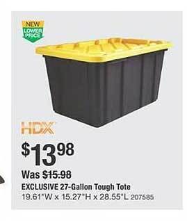 The Home Depot Exclusive 27-gallon Tough Tote offer
