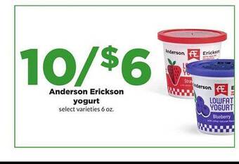Hy-Vee Anderson Erickson Yogurt offer