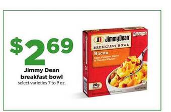 Hy-Vee Jimmy Dean Breakfast Bowl offer