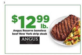 Hy-Vee Angus Reserve Boneless Beef New York Strip Steak offer