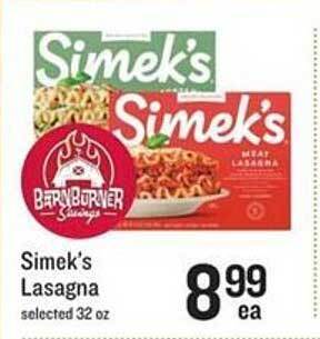 Lowes Foods Simek's Lasagna offer
