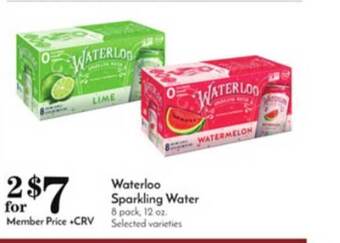 Pavilions Waterloo Sparkling Water offer