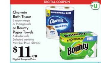 Pavilions Charmin Bath Tissue Or Bounty Paper Towels offer