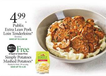 Publix Publix Extra Lean Pork Loin Tenderloins offer