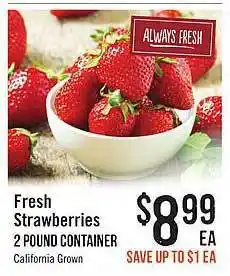 Haggen Food Fresh Strawberries 2 Pound Container offer