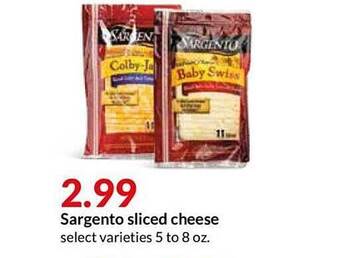 Hy-Vee Sargento Sliced Cheese offer