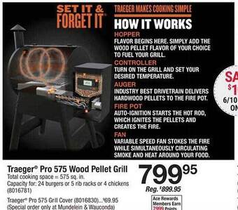 Ace Hardware Traeger Pro 575 Wood Pellet Grill offer