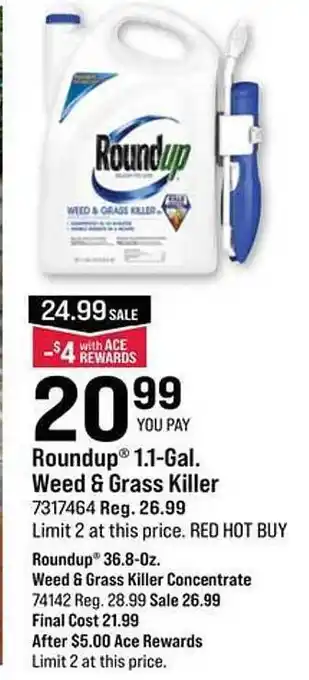 Ace Hardware Roundup 1.1-gal Weed & Grass Killer offer