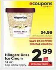 Weis Markets Häagen-dazs Ice Cream offer