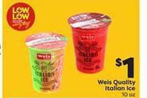 Weis Markets Weis Quality Italian Ice offer