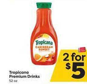 Weis Markets Tropicana Premium Drinks offer