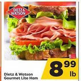 Weis Markets Dietz & Watson Gourmet Lite Ham offer