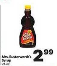 Weis Markets Mrs. Butterworth's Syrup offer