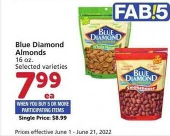 Albertsons Blue Diamond Almonds offer