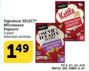 Albertsons Signature Select Microwave Popcorn offer