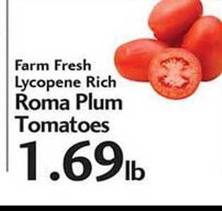 Sunset Foods Farm Fresh Lycopene Rich Roma Plum Tomatoes offer