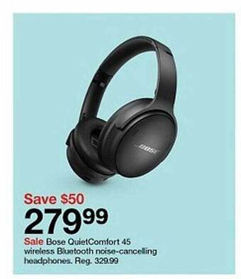 Target Bose Quietcomfort 45 Wireless Bluetooth Noise-cancelling Headphones offer