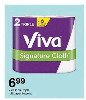 Target Viva 2-pk. Triple Roll Paper Towels offer