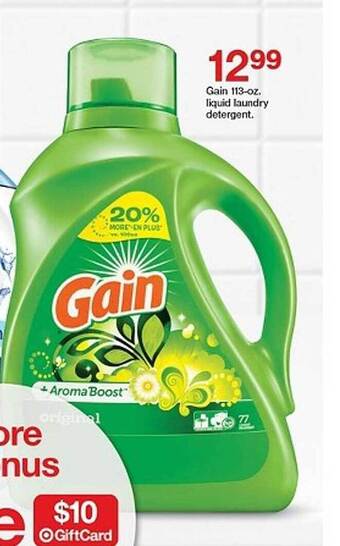 Target Gain 113-oz. Liquid Laundry Detergent offer