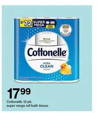 Target Cottonelle 12-pk. Super Mega Roll Bath Tissue offer
