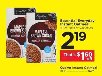Cub Foods Essential Everyday Instant Oatmeal offer