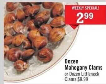 Price Chopper Dozen Mahogany Clams offer