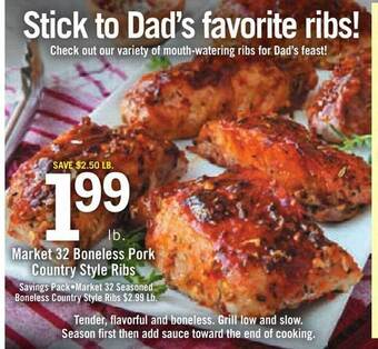 Price Chopper Market 32 Boneless Pork Country Style Ribs offer