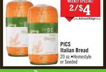 Price Chopper Pics Italian Bread offer