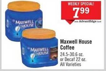 Price Chopper Maxwell House Coffee offer