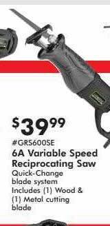 Valu Home Centers 6a Variable Speed Reciprocating Saw offer