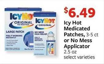 Fareway Icy Hot Medicated Patches, Or No Mess Applicator offer